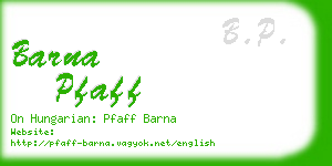 barna pfaff business card